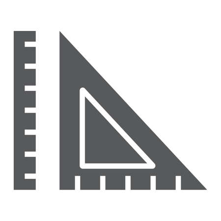 Geometry glyph icon, school and education, ruler sign vector graphics, a solid pattern on a white background, eps 10.のイラスト素材