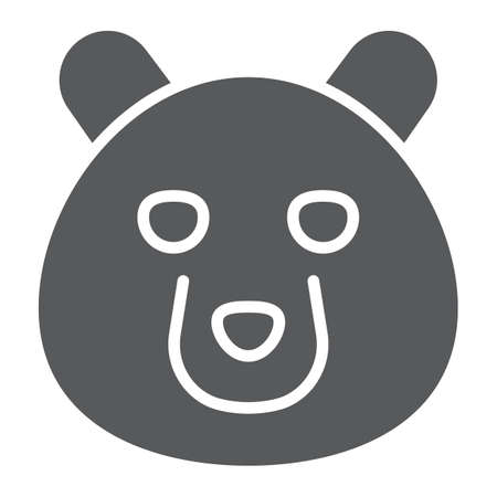 Bear glyph icon, animal and zoo, grizzly sign vector graphics, a solid pattern on a white background, eps 10.のイラスト素材