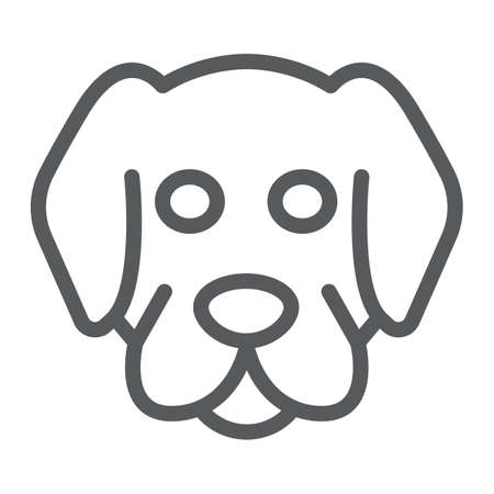 Dog line icon, animal and zoo, mammal sign vector graphics, a linear pattern on a white background, eps 10.のイラスト素材