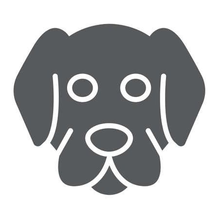 Dog glyph icon, animal and zoo, mammal sign vector graphics, a solid pattern on a white background, eps 10.のイラスト素材