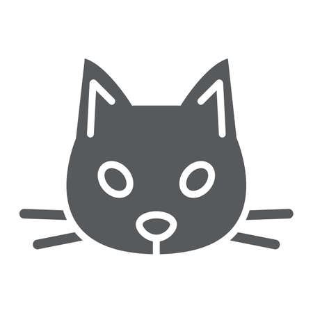 Cat glyph icon, animal and zoo, pet sign vector graphics, a solid pattern on a white background, eps 10.のイラスト素材