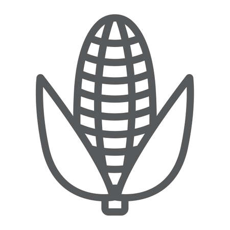 Corn line icon, vegetable and diet, maize sign, vector graphics, a linear pattern on a white backgroundのイラスト素材