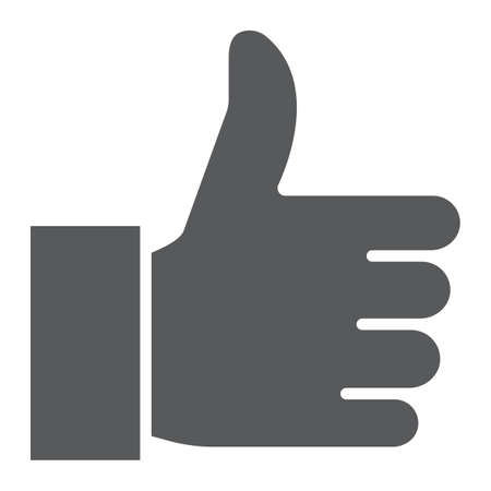 Like glyph icon, thubms up and social media, hand sign, vector graphics, a solid pattern on a white background, eps 10.のイラスト素材