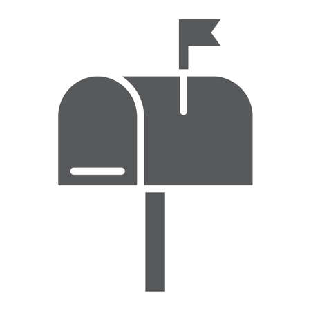 Mail box glyph icon, letter and post, mailbox sign, vector graphics, a solid pattern on a white background, eps 10.のイラスト素材