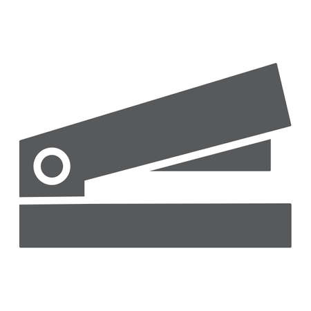 Staple glyph icon, office and work, stapler sign, vector graphics, a solid pattern on a white background, eps 10.のイラスト素材