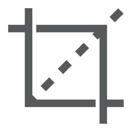 Crop tool glyph icon, tools and design, cut sign, vector graphics, a solid pattern on a white background, eps 10.のイラスト素材