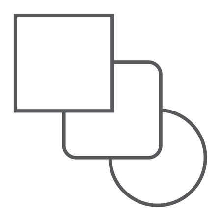 Blend tool thin line icon, tools and design, curve sign, vector graphics, a linear pattern on a white background, eps 10.のイラスト素材