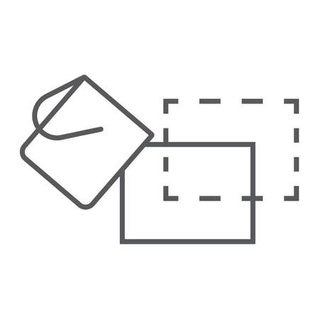 Live paint bucket thin line icon, tools and design, bucket sign, vector graphics, a linear pattern on a white background, eps 10.のイラスト素材