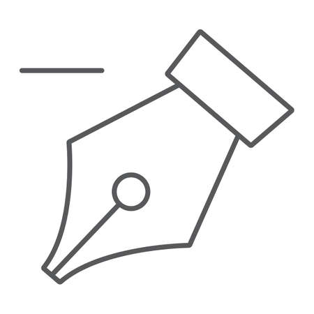 Delete anchor thin line icon, tools and design, pen sign, vector graphics, a linear pattern on a white background, eps 10.のイラスト素材