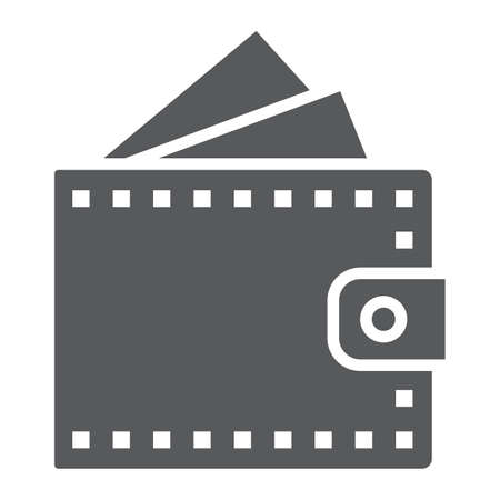 Wallet glyph icon, finance and banking, purse vector graphics, a solid pattern on a white background, eps 10.の写真素材