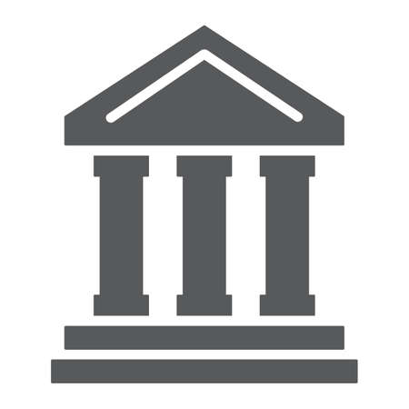 Bank building glyph icon, finance and banking, bank sign, vector graphics, a solid pattern on a white background, eps 10.のイラスト素材