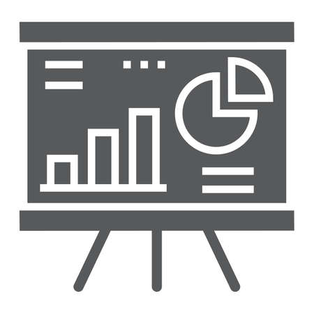 Financial analysis glyph icon, finance and banking, diagram sign, vector graphics, a solid pattern on a white background, eps 10.のイラスト素材