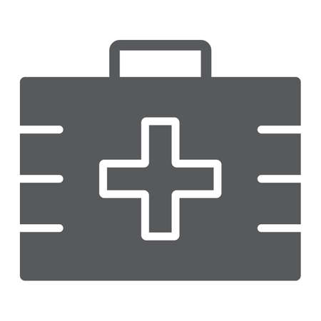 First aid kit glyph iconのイラスト素材