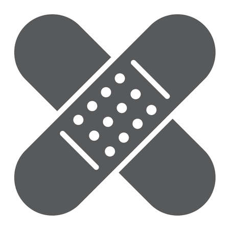 Adhesive plaster glyph icon, emergency and medicine, patch sign, vector graphics, a solid pattern on a white background, eps 10.のイラスト素材