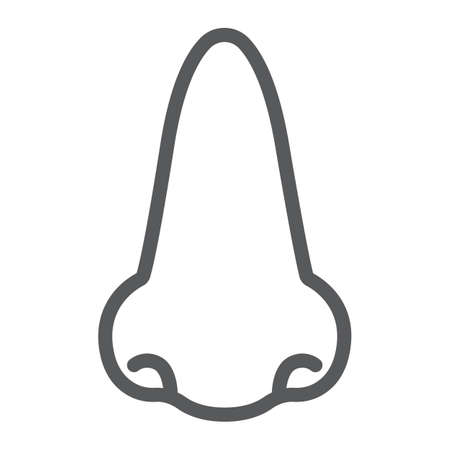 Nose line icon, anatomy and biologyのイラスト素材