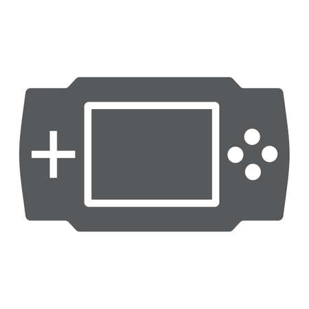 Game console glyph icon, electronic and device, gaming sign, vector graphics, a solid pattern on a white background, eps 10.のイラスト素材