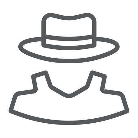 Anonymity line icon, detective and private, agent sign, vector graphics, a linear pattern on a white background, eps 10.のイラスト素材