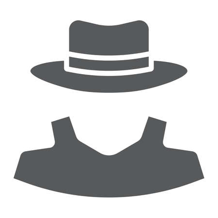 Anonymity glyph icon, detective and private, agent sign, vector graphics, a solid pattern on a white background, eps 10.のイラスト素材
