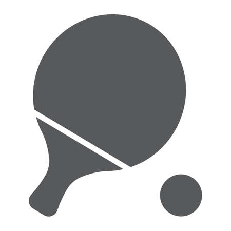 Ping pong glyph icon, game and sport, racket sign, vector graphics, a solid pattern on a white background, eps 10.のイラスト素材
