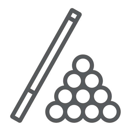Billiard line icon, game and sport, pool sign, vector graphics, a linear pattern on a white background, eps 10.のイラスト素材