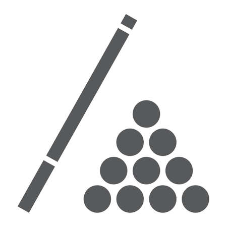 Billiard glyph icon, game and sport, pool sign, vector graphics, a solid pattern on a white background, eps 10.のイラスト素材