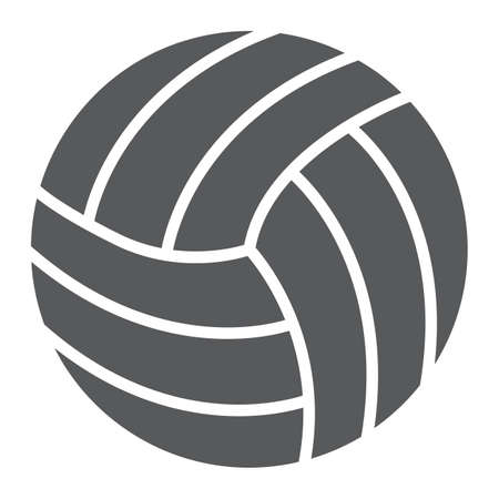 Voleyball glyph icon, game and sport, ball sign, vector graphics, a solid pattern on a white background, eps 10.のイラスト素材