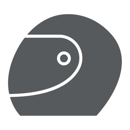 Racing helmet glyph icon, protection and motorsport, motorcycle helmet sign, vector graphics, a solid pattern on a white background, eps 10.のイラスト素材