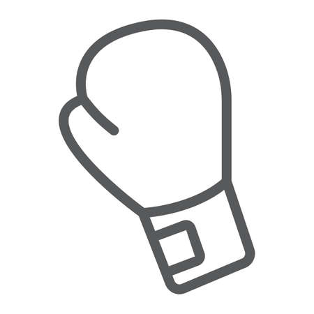 Boxing glove line icon, equipment and sport, glove sign, vector graphics, a linear pattern on a white background, eps 10.のイラスト素材