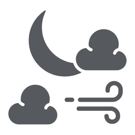 Moon glyph icon, sleep and dreams, night sign, vector graphics, a solid pattern on a white background, eps 10.のイラスト素材