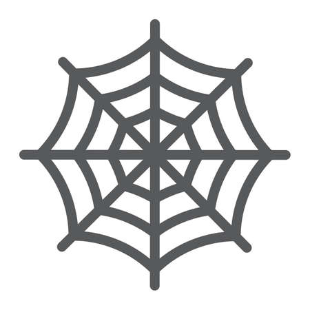 Spider web line icon, halloween and decoration, cobweb sign, vector graphics, a linear pattern on a white background, eps 10.のイラスト素材