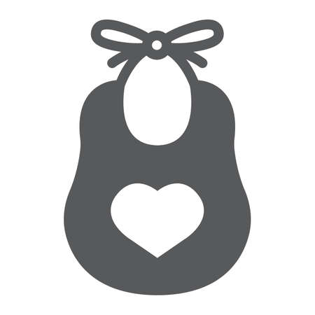 Baby bib glyph icon, child and clothes, wear sign, vector graphics, a solid pattern on a white background.のイラスト素材