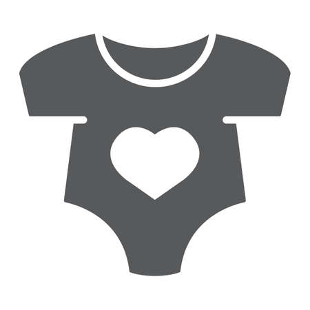 Baby romper glyph icon, newborn and clothing, baby suit sign, vector graphics, a solid pattern on a white background.のイラスト素材