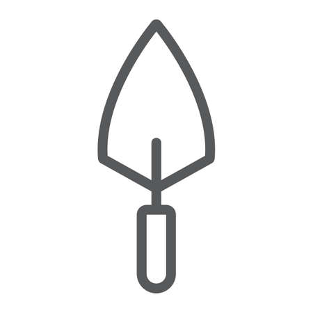 Trowel line icon, tool and repair, bricklayer sign, vector graphics, a linear pattern on a white background, eps 10.のイラスト素材