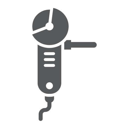 Angle grinder glyph icon, tool and equipment, cutter sign, vector graphics, a solid pattern on a white background, eps 10.のイラスト素材