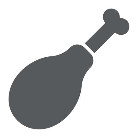 Chicken leg glyph icon, food and meal, meat sign, vector graphics, a solid pattern on a white background, eps 10.のイラスト素材