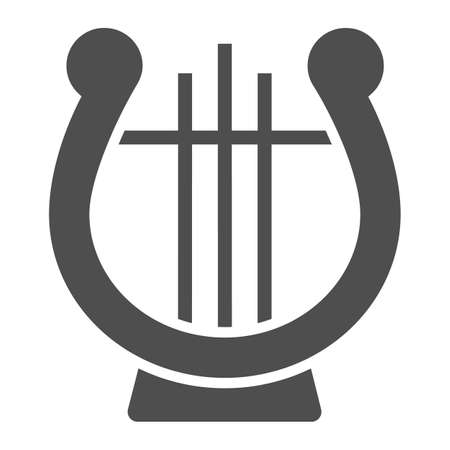 Lyre glyph icon, musical and ancient, harp sign, vector graphics, a solid pattern on a white background.のイラスト素材