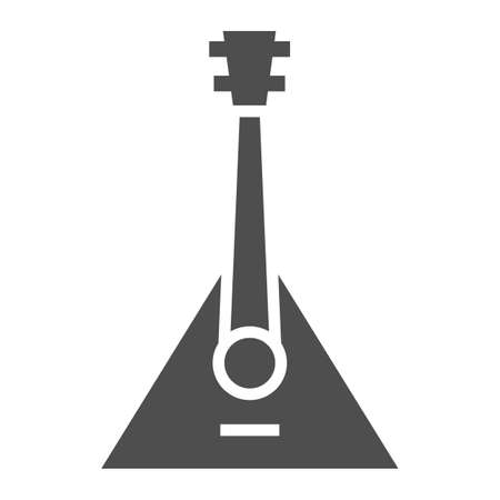 Balalaika glyph icon, music and national, instrument sign, vector graphics, a linear pattern on a white background.のイラスト素材