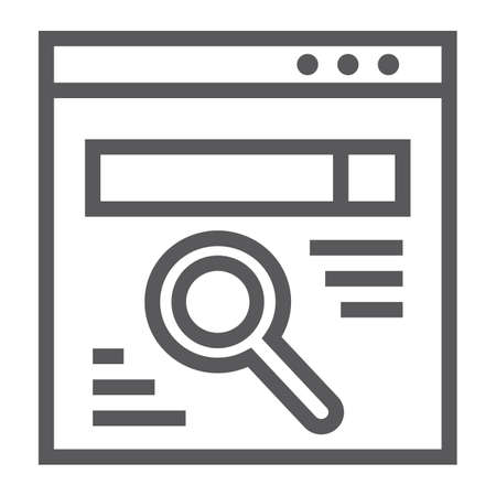 Browser line icon, webpage and internet, search sign, vector graphics, a linear pattern on a white background.のイラスト素材
