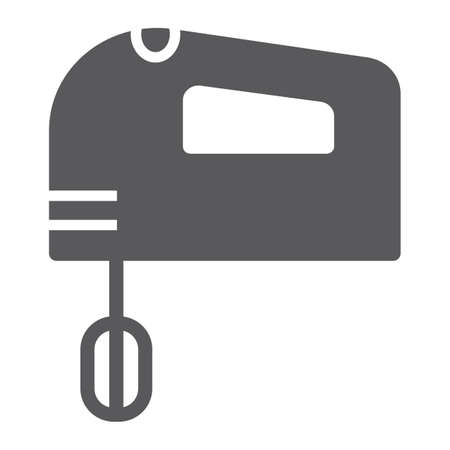 Hand mixer glyph icon, electric and kitchen, appliance sign, vector graphics, a solid pattern on a white background.のイラスト素材