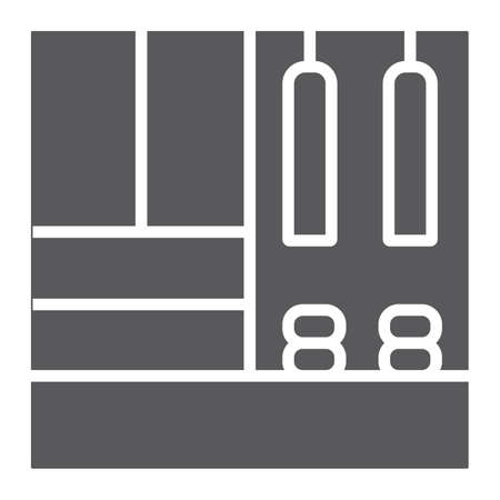 Hallway furniture glyph icon, furniture and home, cupboard sign, vector graphics, a solid pattern on a white background.のイラスト素材