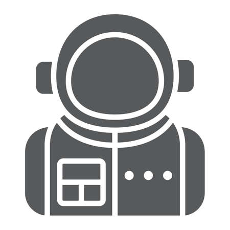 Astronaut glyph icon, spaceman and astronomy, cosmonaut sign, vector graphics, a solid pattern on a white backgroundのイラスト素材