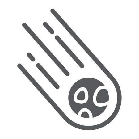 Asteroid glyph icon, space and meteor, meteorite sign, vector graphics, a solid pattern on a white background.のイラスト素材