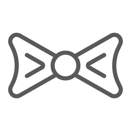 Bow tie line icon, clothing and knot, necktie sign, vector graphics, a linear pattern on a white background.のイラスト素材
