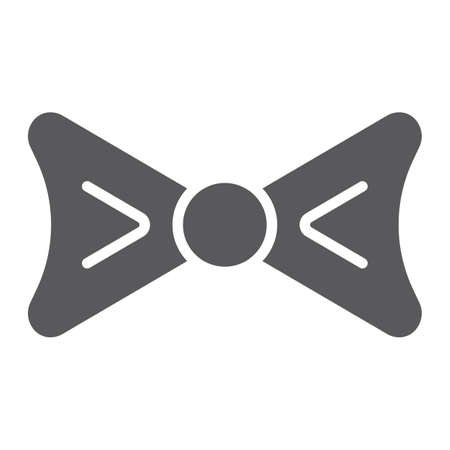 Bow tie glyph icon, clothing and knot, necktie sign, vector graphics, a solid pattern on a white background.のイラスト素材