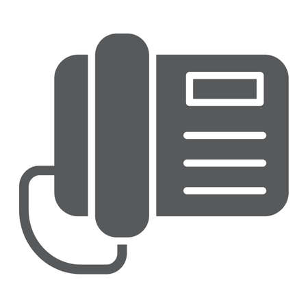 Telephone glyph icon, call and communication, phone sign, vector graphics, a solid pattern on a white background, eps 10.のイラスト素材