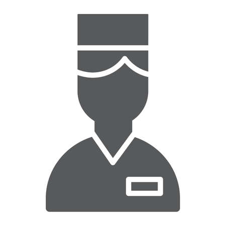 Valet glyph icon, hotel and service, concierge sign, vector graphics, a solid pattern on a white background.のイラスト素材