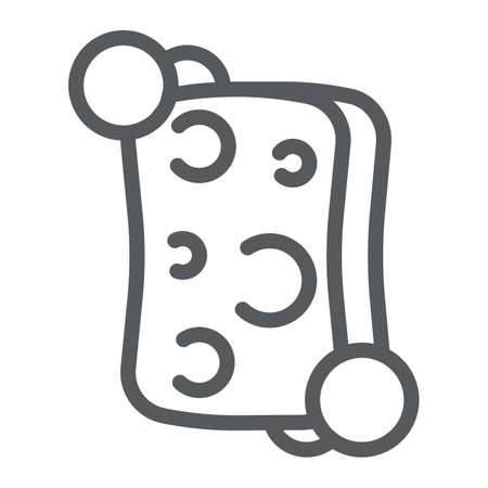 Sponge line icon, clean and wash, washcloth sign, vector graphics, a linear pattern on a white background, eps 10.のイラスト素材