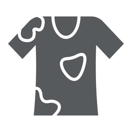 Stain removal glyph icon, laundry and dirt, t-shirt sign, vector graphics, a solid pattern on a white background.のイラスト素材
