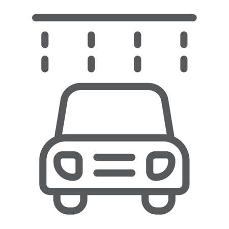Car washing line icon, clean and service, auto sign, vector graphics, a linear pattern on a white background, eps 10.のイラスト素材