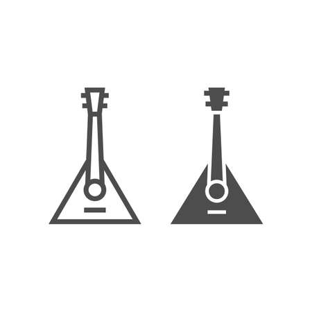 Balalaika line and glyph icon, music and national, instrument sign, vector graphics, a linear pattern on a white background.のイラスト素材